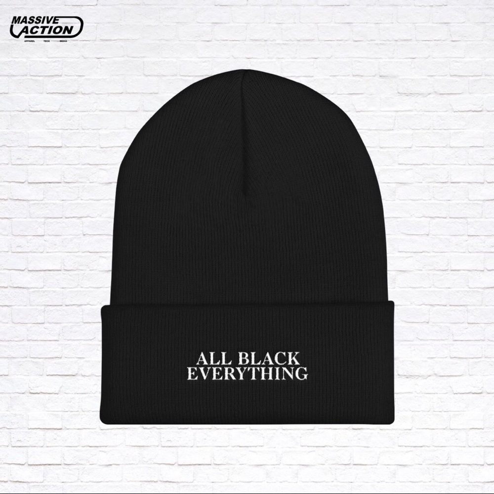 All Black Everything Connected Beanie
